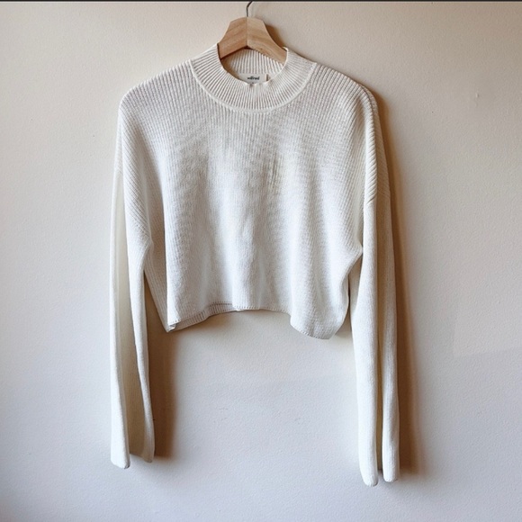 ARITZIA WILFRED White Cropped Mock Sweater - Picture 2 of 5